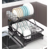 Escurridor de Platos de 2 Niveles con Drenaje: Eficiencia y Estilo en tu Cocina