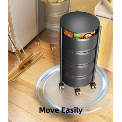 Carro Organizador 4 Estantes con Ruedas y Canastos | Versatilidad para Cocina y Baño