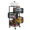Carro Organizador 4 Estantes con Ruedas y Canastos | Versatilidad para Cocina y Baño
