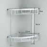 Organizador de baño esquinero de aluminio: ¡2 niveles de organización!