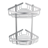 Organizador de baño esquinero de aluminio: ¡2 niveles de organización!