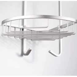 Organizador de baño esquinero de aluminio: ¡2 niveles de organización!