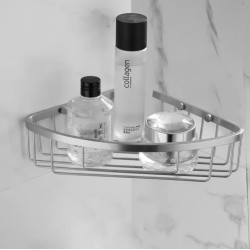 Organizador de baño esquinero de aluminio