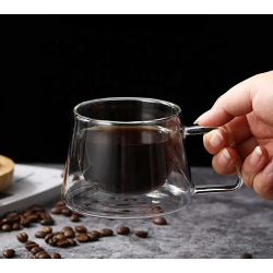 Taza de Vidrio Doble Pared con Asa | Resistente al Calor – Ideal para Café y Té