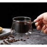 Taza de Vidrio Doble Pared con Asa | Resistente al Calor – Ideal para Café y Té