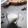 Taza de Vidrio Doble Pared con Asa | Resistente al Calor – Ideal para Café y Té