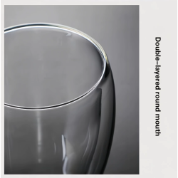 Taza de Vidrio Doble Pared con Asa | Resistente al Calor – Ideal para Café y Té