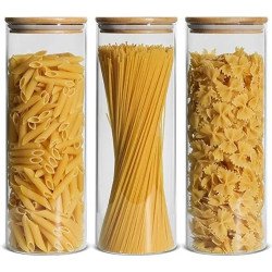 Frasco de Vidrio 2000ml con Tapa de Bambú | Almacenamiento Hermético
