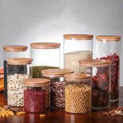 Frasco de Vidrio 2000ml con Tapa de Bambú | Almacenamiento Hermético