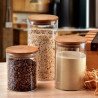Frasco de Vidrio 950ml con Tapa de Bambú | Almacenamiento Hermético