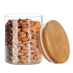 Frasco de Vidrio 120ml con Tapa de Bambú | Almacenamiento Hermético