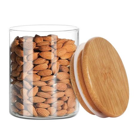 Frasco de Vidrio 120ml con Tapa de Bambú | Almacenamiento Hermético