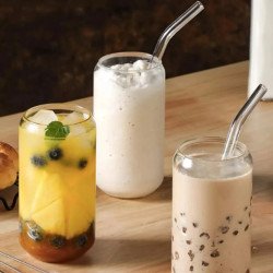 Vaso de Vidrio 500 ml con Tapa de Bambú y Sorbete | Reutilizable y Ecológico