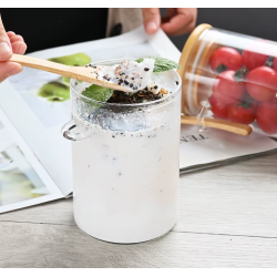 Frasco de Vidrio 500 ml con Cuchara y Tapa de Bambú | BPA Free y Apto Freezer