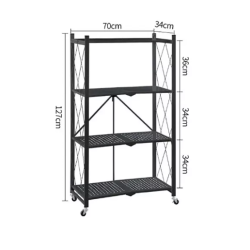 Estante Metálico Rack Plegable - 5 Niveles con Ruedas | Diseño Minimalista
